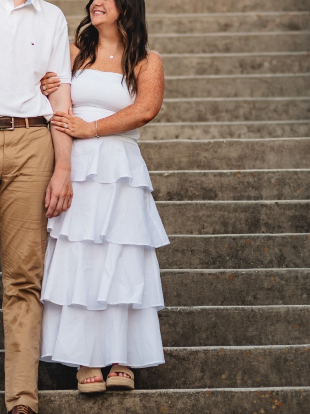 White Strapless Maxi Dress - Classic Beach Bridal/ Bachelorette/ Summer Look